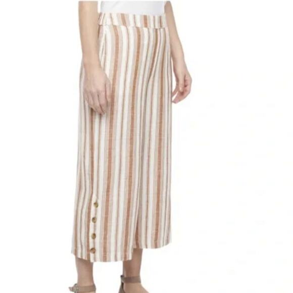 New A.N.A. A New Approach Lily Stripe Wide Leg High Rise Pull-On Crop Pants 3X - Picture 2 of 6